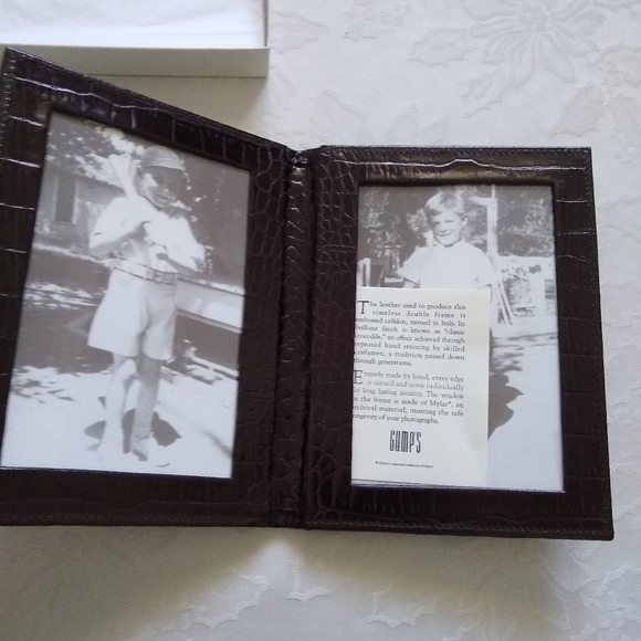 Gump's Italian leather embossed croc-effect frame - Picture 2 of 7